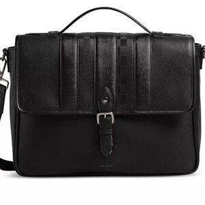 Ted Baker Black Wayvees House Check Buckle Satchel Laptop Bag